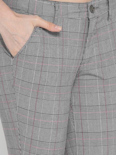 Lexi Checked Split Front Cropped Trousers  Womens Cropped Trousers  KITRI