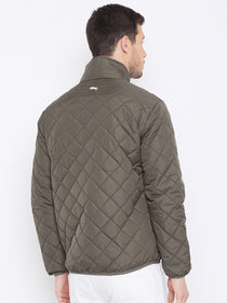 JUMP USA Men Olive Casual Quilted Jacket - JUMP USA
