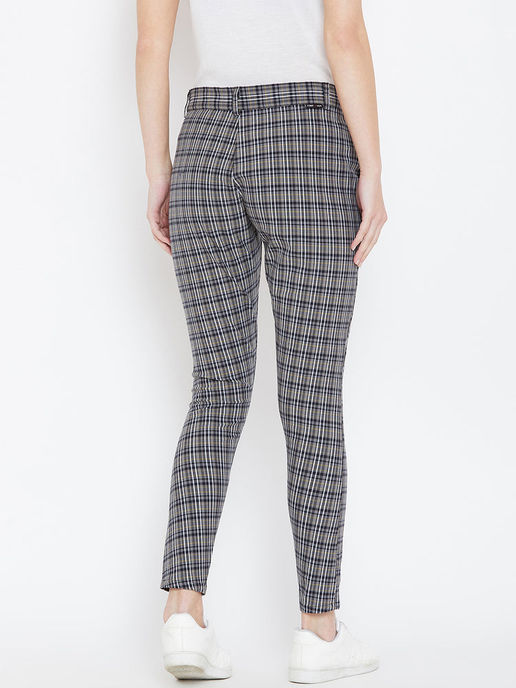 Buy Mango women belted checkered pants light grey and beige Online | Brands  For Less