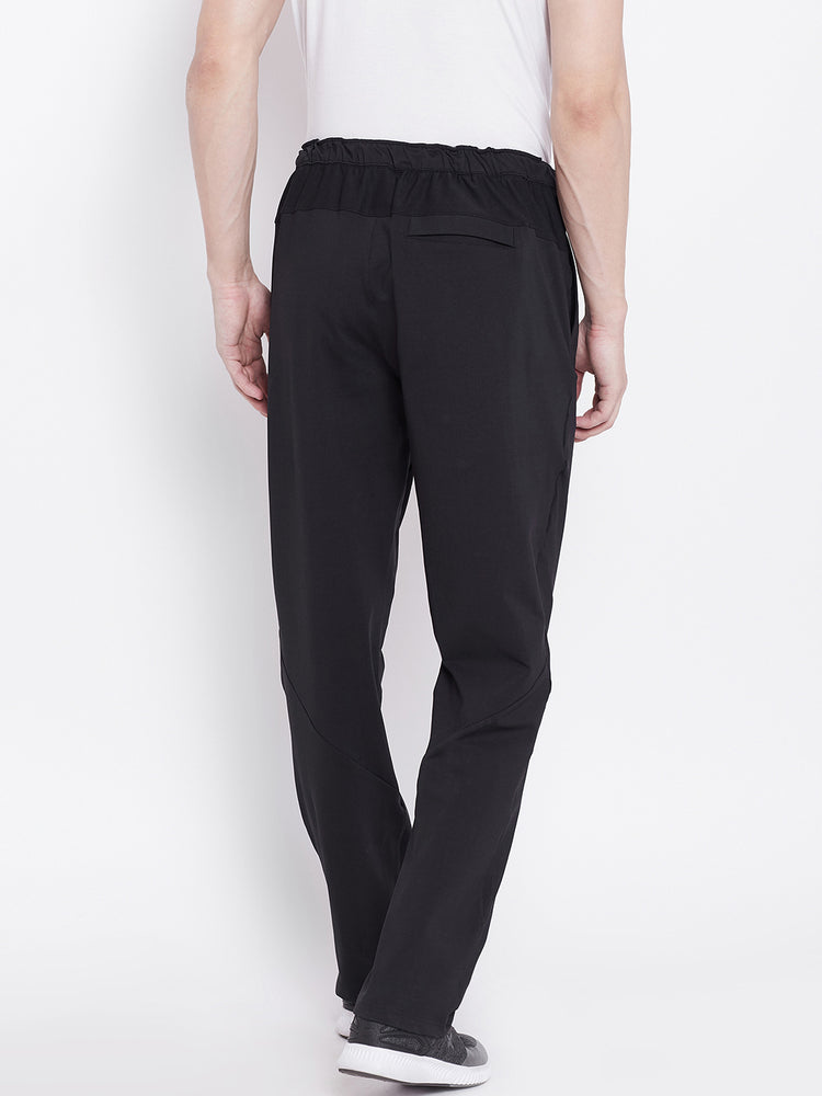 JUMP USA Men Black Active Wear Solid Track Pant - JUMP USA