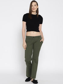 Women Solid Flared Trousers - JUMP USA