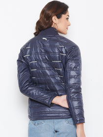 JUMP USA Women Blue Solid Padded Jacket - JUMP USA