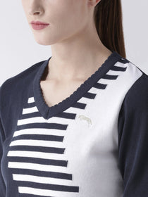 Women Cotton Casual Long Sleeve  Navy Winter Sweaters - JUMP USA (1568776945706)