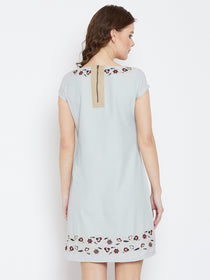 JUMP USA Women Grey Embroidered Sheath Dress - JUMP USA