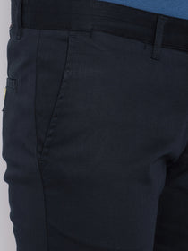 JUMP USA Men Navy Blue Regular Fit Solid Trousers - JUMP USA