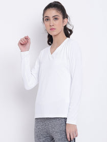 Women White Casual T-shirt - JUMP USA