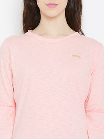 Women Pink Solid Casual Tops - JUMP USA
