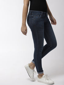 Women Blue Skinny Fit Mid-Rise Clean Look Jeans - JUMP USA