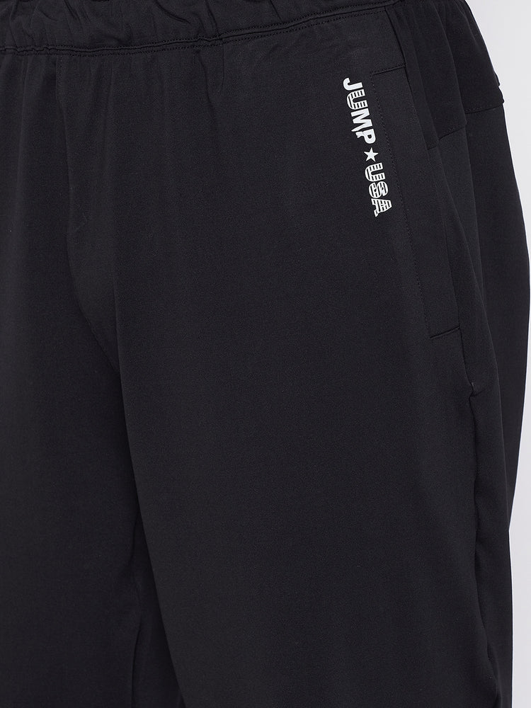JUMP USA Men Black Active Wear Solid Track Pant - JUMP USA