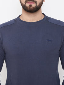JUMP USA Men Navy Blue Solid Sweatshirt - JUMP USA
