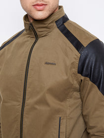 JUMP USA Men Brown Solid Casual Bomber Jacket - JUMP USA