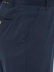 JUMP USA Men Navy Blue Casual Regular Fit Trousers - JUMP USA