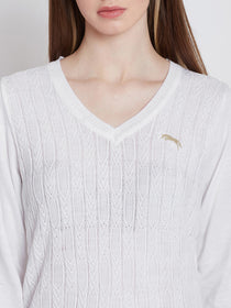 Women White Casual Sweaters - JUMP USA