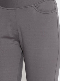 JUMP USA Women Grey Solid Casual Skinny fit Trousers - JUMP USA
