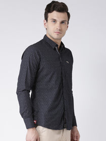 Men Casual Printed Navy Blue Shirts - JUMP USA
