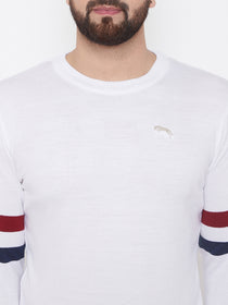 JUMP USA Men White Solid Sweater - JUMP USA