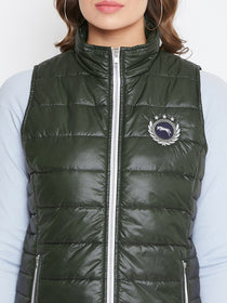 JUMP USA Women Green Solid Padded Jacket - JUMP USA