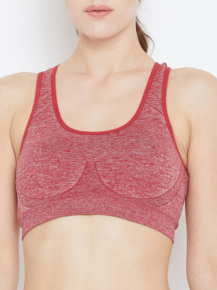 JUMP USA Women Red Non-Wired Lightly Padded Sports Bra - JUMP USA