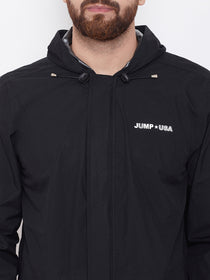 JUMP USA Men Black Hooded Rain Jacket - JUMP USA