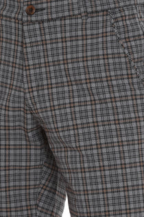 Men Grey Checked Casual Shorts - JUMP USA