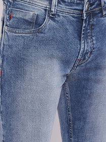 JUMP USA Men Blue Slim Fit Mid-Rise Clean Look Stretchable Jeans - JUMP USA