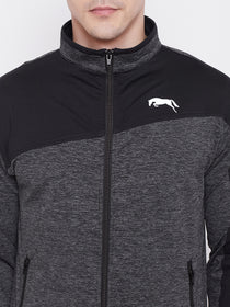 JUMP USA Men Grey & Black Design Active Wear Sporty Jacket - JUMP USA