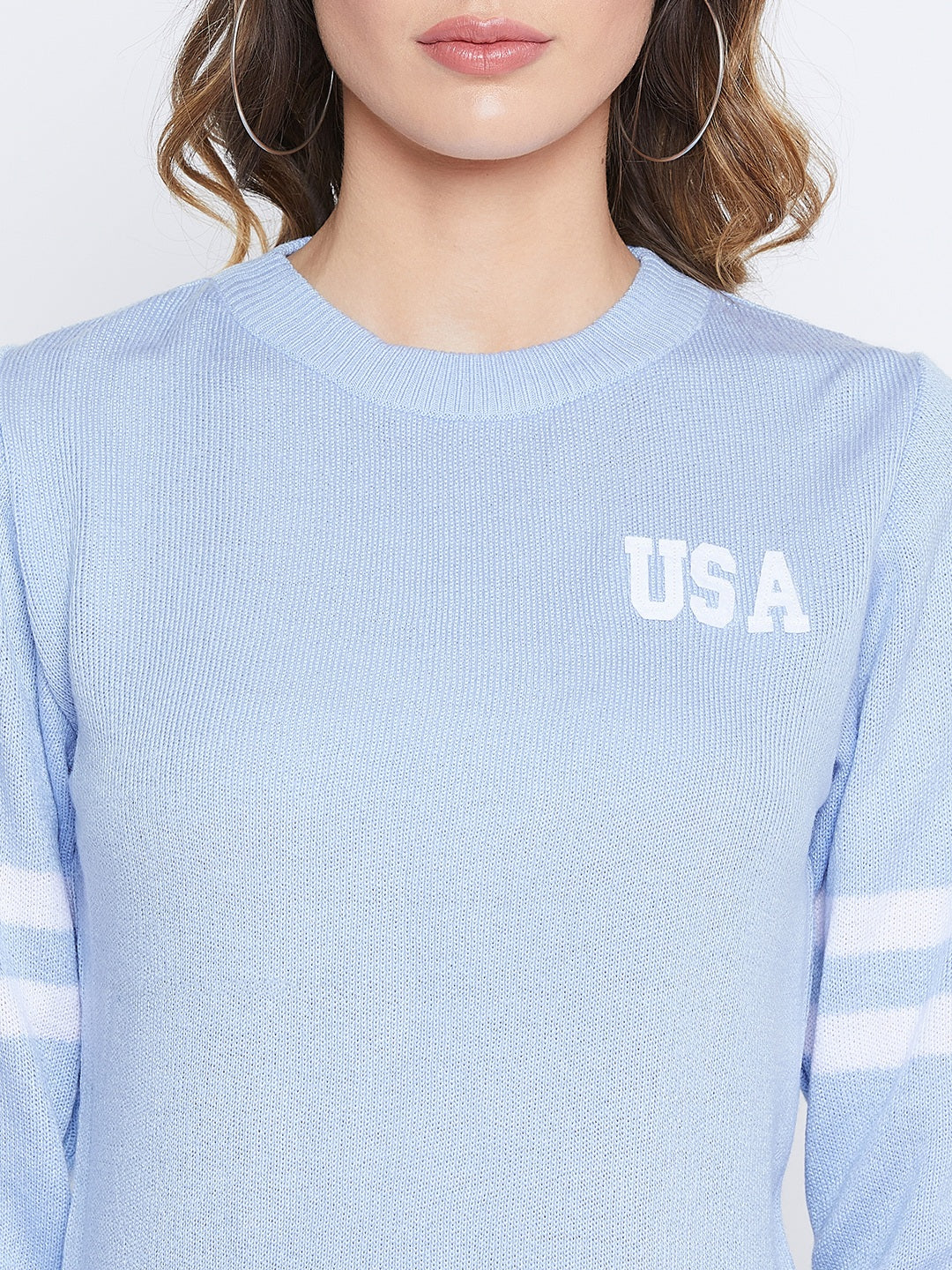 JUMP USA Women Blue Solid Sweaters - JUMP USA