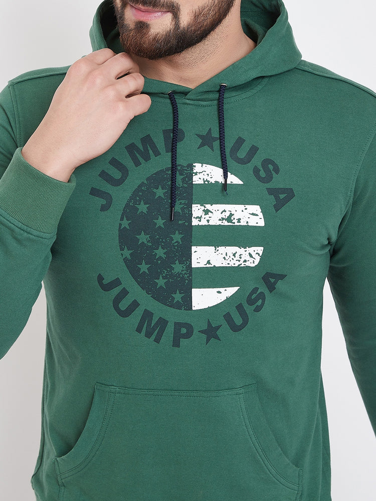 JUMP USA Men Hunter Self Design Hooded Sweatshirt - JUMP USA