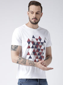 Men White Graphic Round Neck T-shirt - JUMP USA