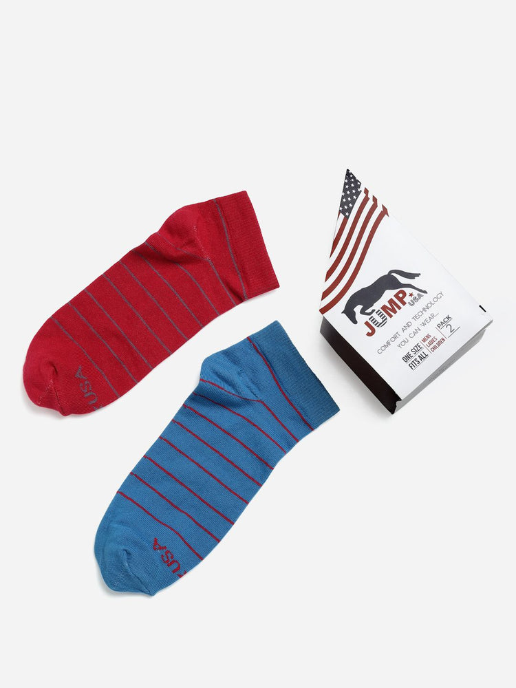 JUMP USA Women Pack of 2 Assorted Ankle Socks