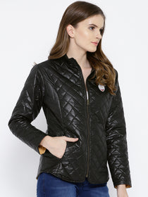 Women Black Quilted Jacket - JUMP USA