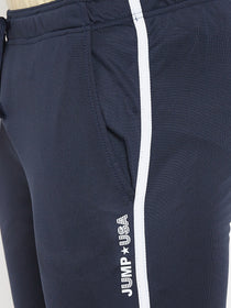 JUMP USA Men Navy Blue Solid Track Pant - JUMP USA