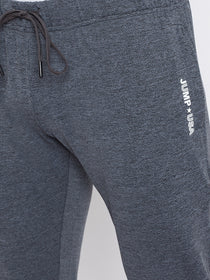 JUMP USA Men Slim Fit Navy Blue Solid Active Wear Joggers - JUMP USA