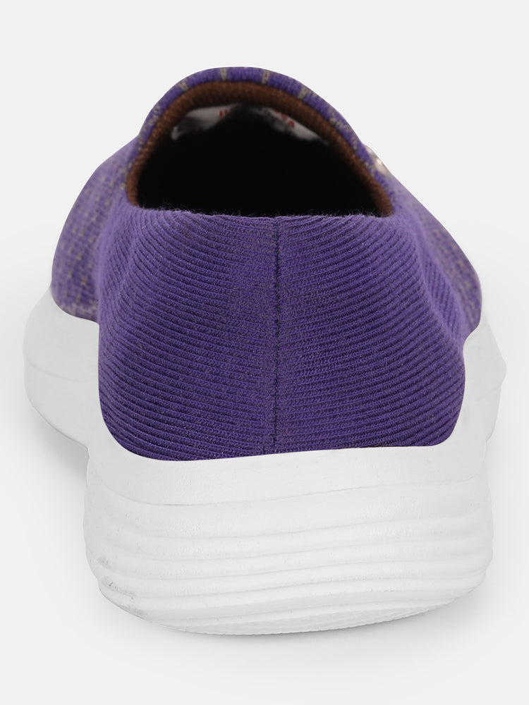 JUMP USA Women's Textured Purple Smart Casual Sneakers Shoes - JUMP USA