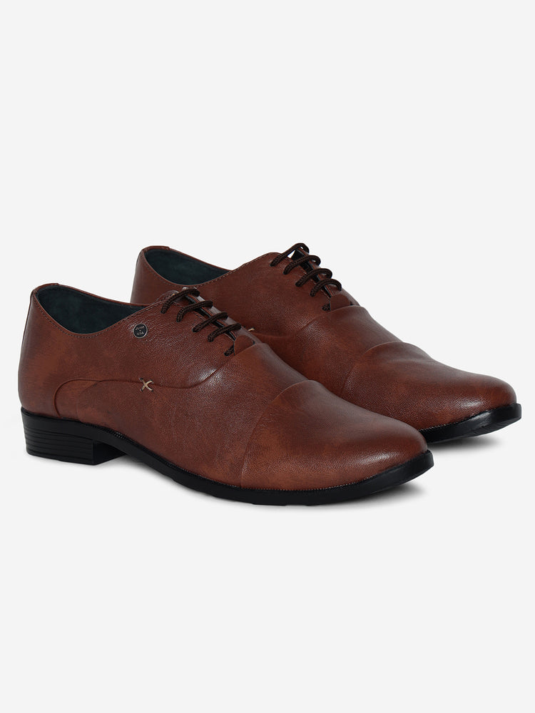 JUMP USA Mens Brown Laceup Formal Shoes