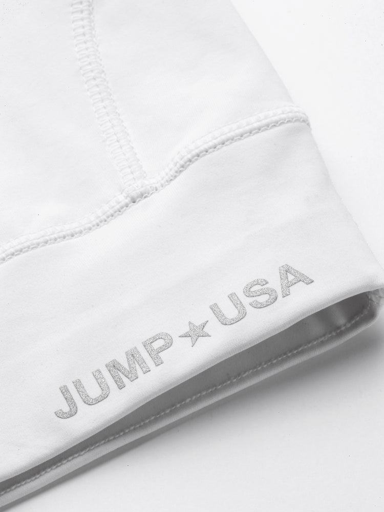 JUMP USA White Solid Non-Wired Non Padded Rapid-Dry Training Sports Bra