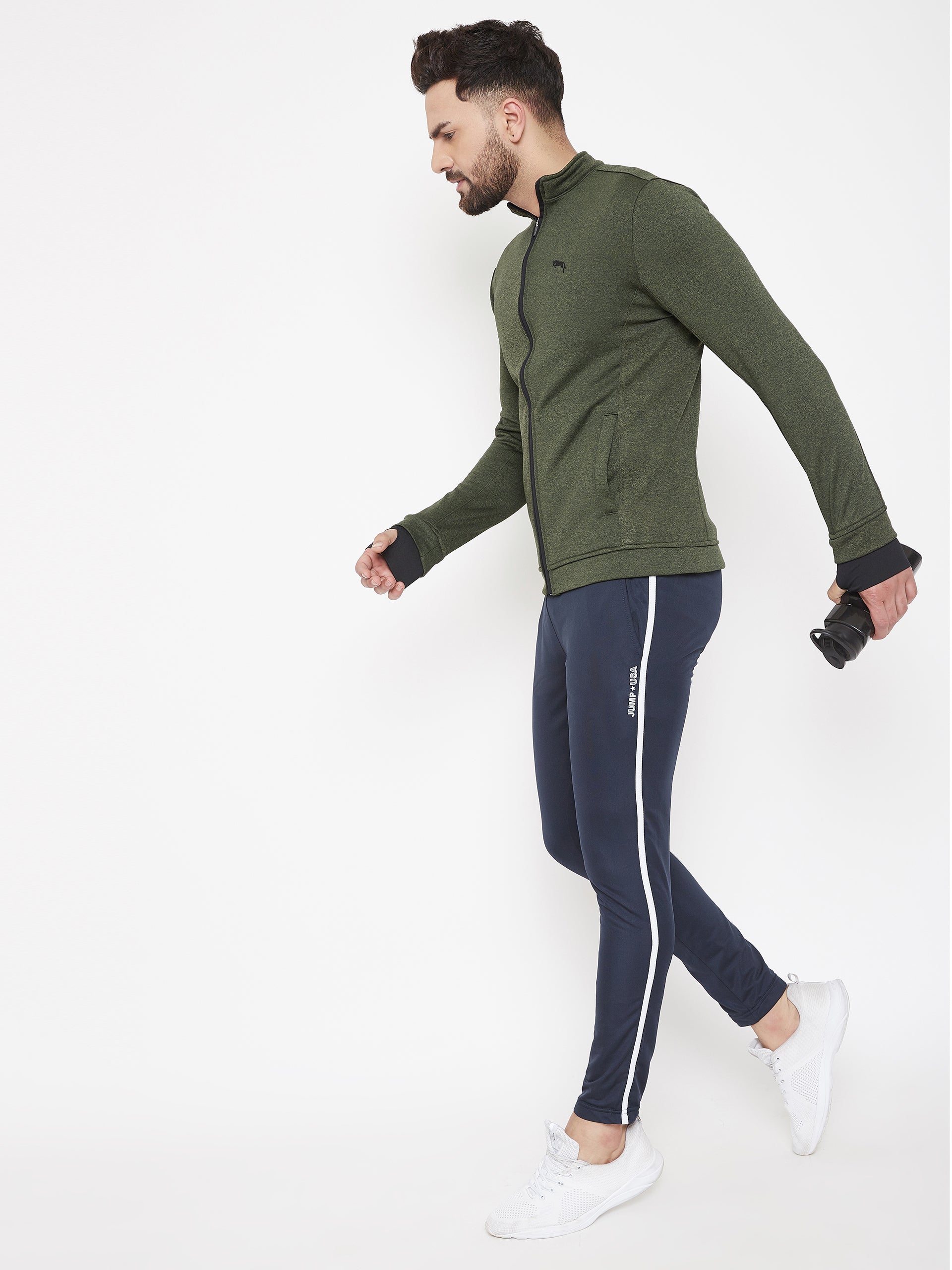 JUMP USA Men Olive Solid Bomber Jacket - JUMP USA