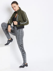 JUMP USA Women Olive Solid Sporty Jacket - JUMP USA