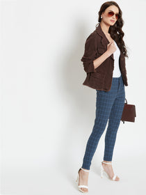 Women Checked Slim fit Casual Trousers - JUMP USA