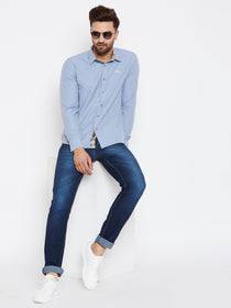 JUMP USA Men Blue Regular Fit Solid Casual Shirt - JUMP USA