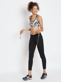 JUMP USA Women Solid Active Wear Black Tights - JUMP USA