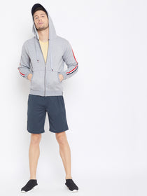 JUMP USA Men Navy Blue Solid Active Wear Shorts - JUMP USA