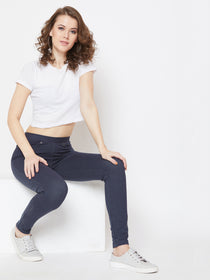Women Navy Blue Casual Tights - JUMP USA