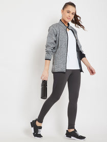 Women Sports Black Sporty Jacket - JUMP USA