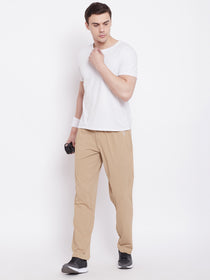 JUMP USA Men Beige Active Wear Solid Track Pant - JUMP USA