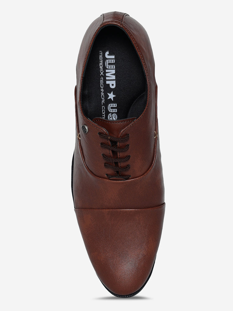 JUMP USA Mens Brown Laceup Formal Shoes