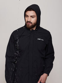 JUMP USA Men Black Hooded Rain Jacket - JUMP USA