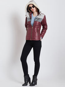 Women Casual Red Quilted Jacket - JUMP USA