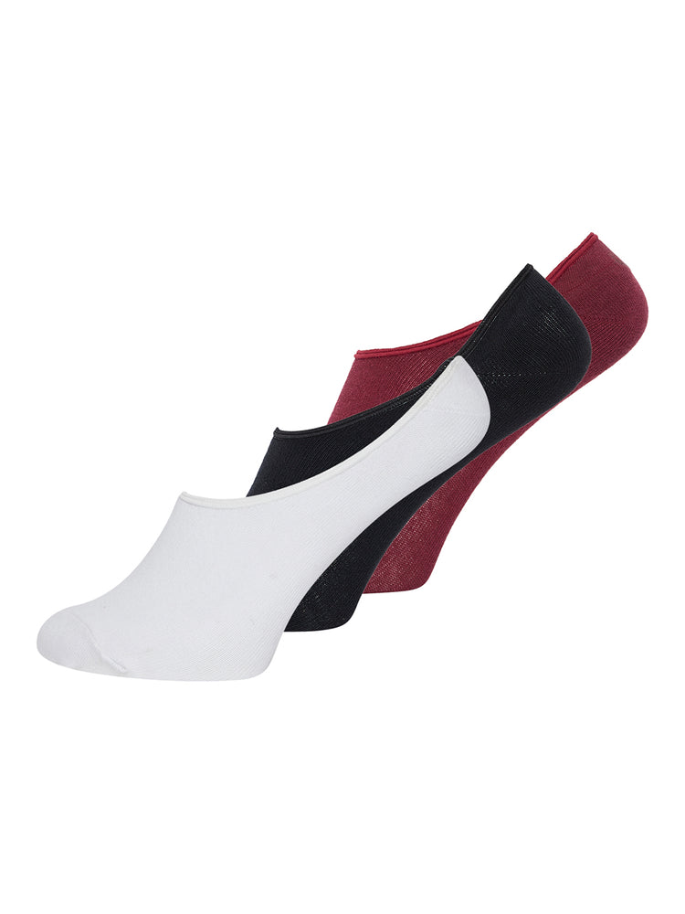 JUMP USA Women Shoeliner Pack of 3 Socks_Black_Burgundy_White