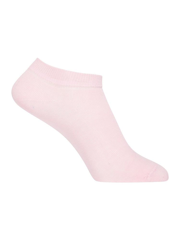 JUMP USA Women Ankle Length Pack of 3 Socks_Cream_Pink_Blue